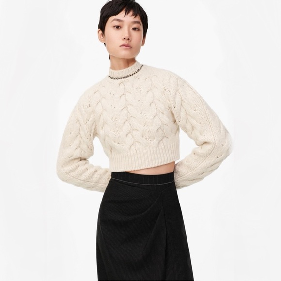 ZARA LIMITED EDITION CHAIN CASHMERE SWEATER SIZE M - Picture 1 of 12